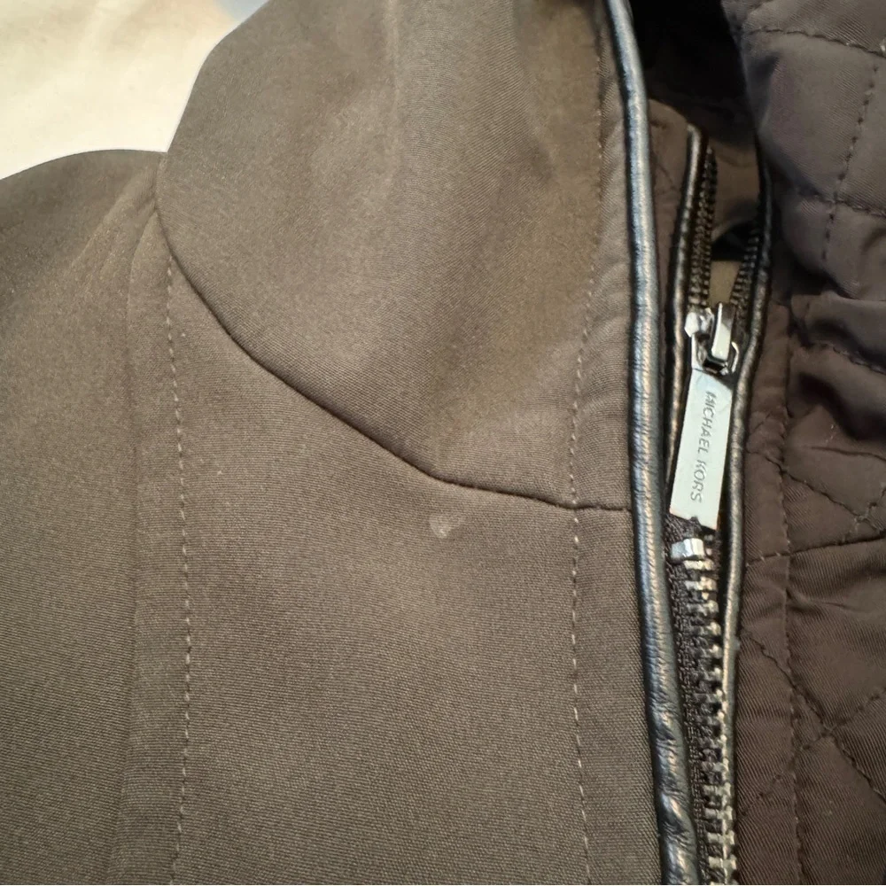 Michael Michael Kors XS Black Mixed Media Soft Shell Trench Coat Jacket